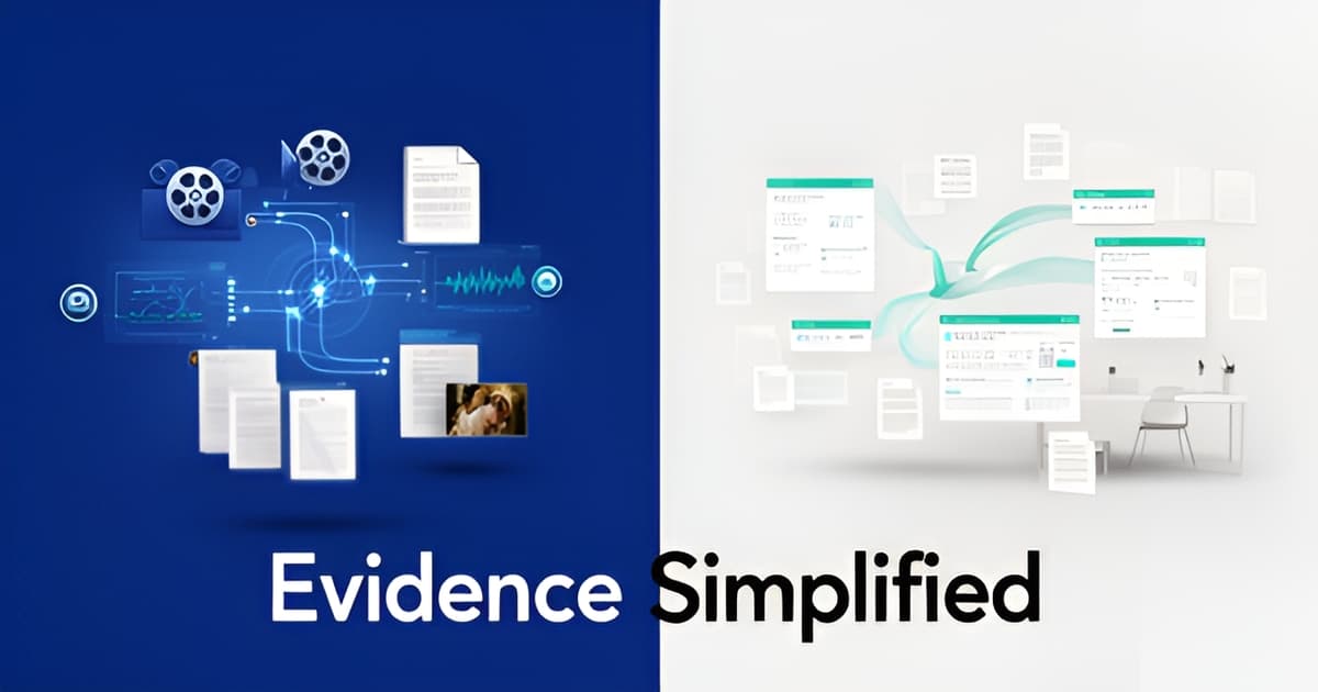 A modern illustration comparing AI redaction tools for law enforcement and legal defense workflows.